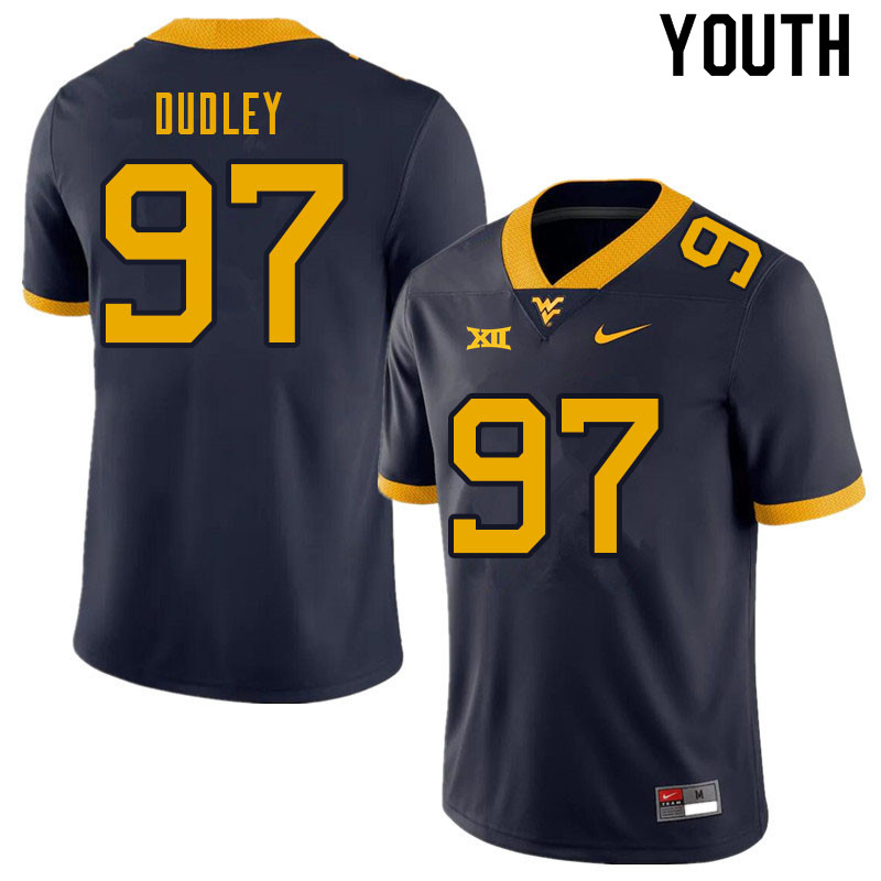 NCAA Youth Brayden Dudley West Virginia Mountaineers Navy #97 Nike Stitched Football College Authentic Jersey UX23E57SI